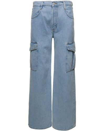 Agolde 'Mika' Light Cargo Jeans With Wide Leg - Blue