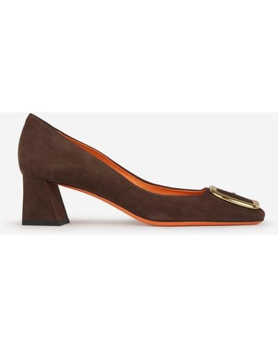 Santoni Platform Leather Sandals - Brown