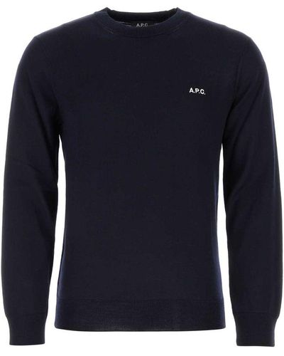 A.P.C. Wool Blend Axel Sweater - Blue