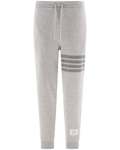 Thom Browne Sweatpants With 4-bar Detail - Gray