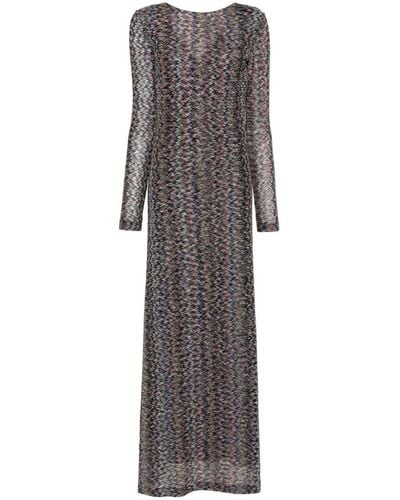 Missoni Zigzag Chevron-knit Dress - Gray