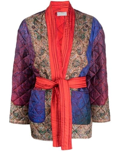 Pierre Louis Mascia Silk Blend Kimono Jacket - Red