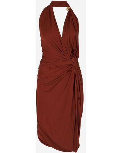 Bottega Veneta Viscose Midi Dress - Red