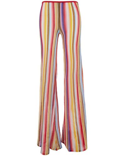 Missoni Flare Pants With Stripe Motif - Red