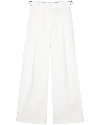 Emporio Armani Wide Leg Cotton Pants - White