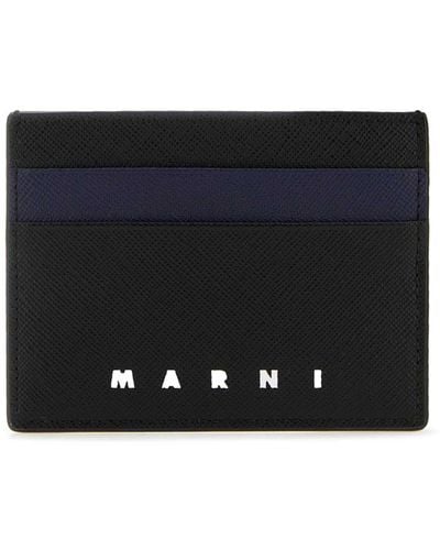 Marni Black Leather Card Holder