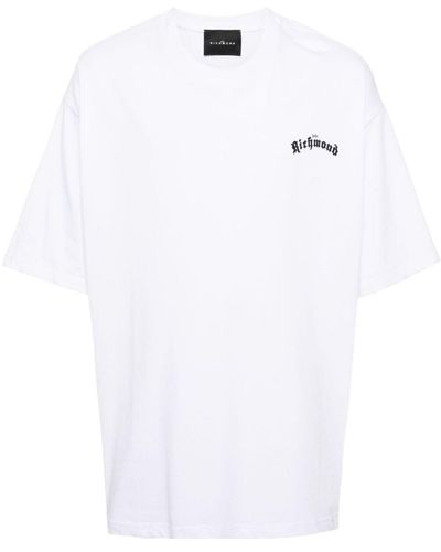 John Richmond Cotton T-Shirt With Logo Print - White
