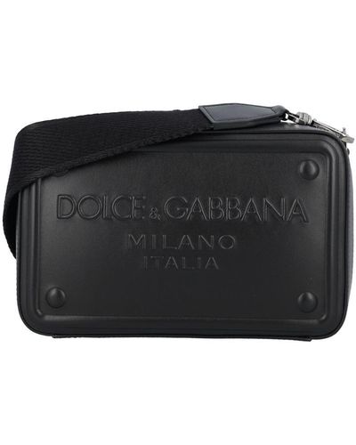 Dolce & Gabbana Embossed Logo Cross-Body Bag - Black