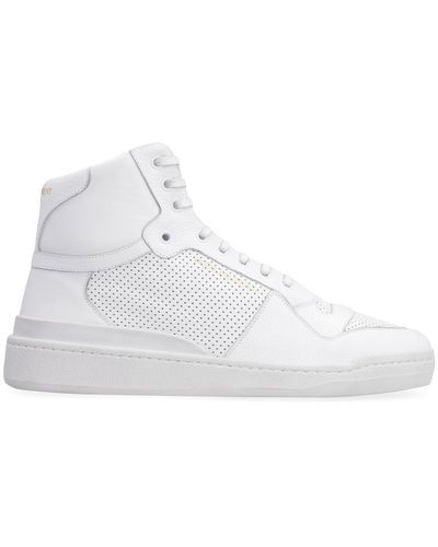 Saint Laurent Leather High-top Trainer - White