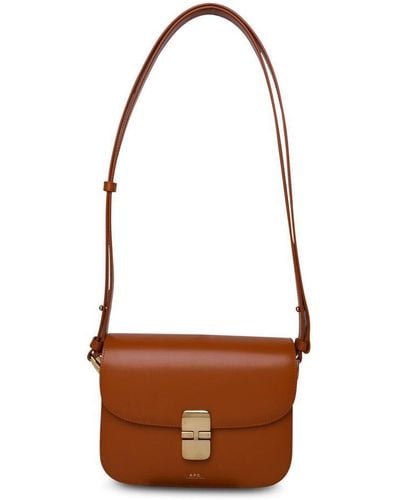 A.P.C. Terracotta Leather Bag - White