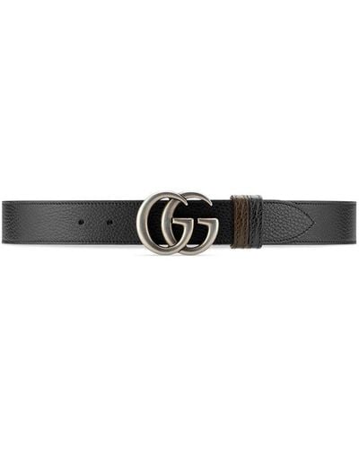 Gucci 3.5cm Reversible Full-grain Leather Belt - Black