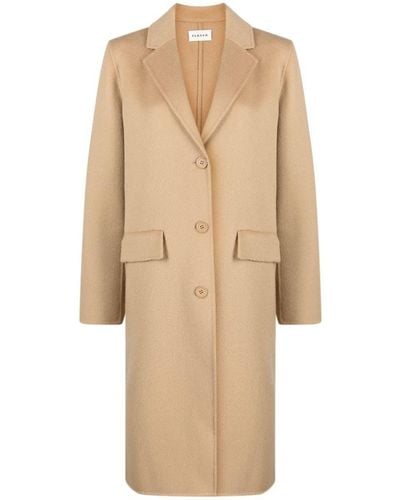 P.A.R.O.S.H. Notched-lapels Single-breasted Coat - Natural