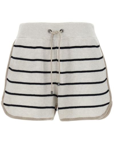 Brunello Cucinelli Striped Shorts Bermuda, Short - Grey