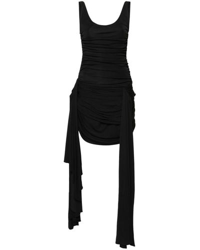 Mugler Draped Mini Dress - Black