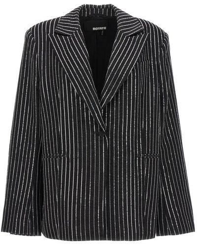 ROTATE BIRGER CHRISTENSEN Sequin Pinstripe Blazer Blazer And Suits - Black