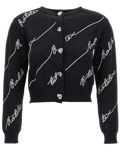 ROTATE BIRGER CHRISTENSEN Sequin Logo Sweater - Black