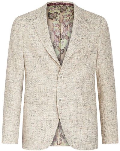 Etro Single-breasted Bouclé Blazer - Natural