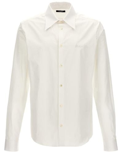 Balmain Logo Embroidery Shirt Shirt, Blouse - White