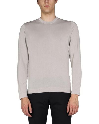 Drumohr Cotton Crew Neck Sweater - Grey