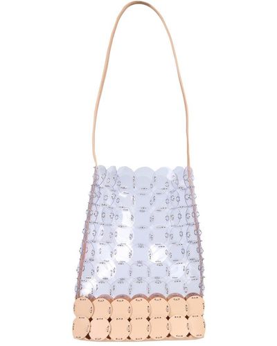 Rabanne Hobo Bag With Transparent Discs - White