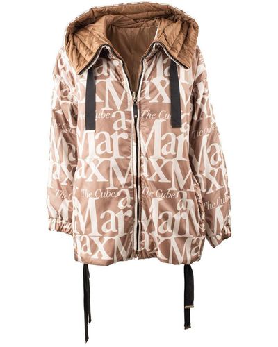 Max Mara Reversible Down Jacket With Camel Hood - Pink