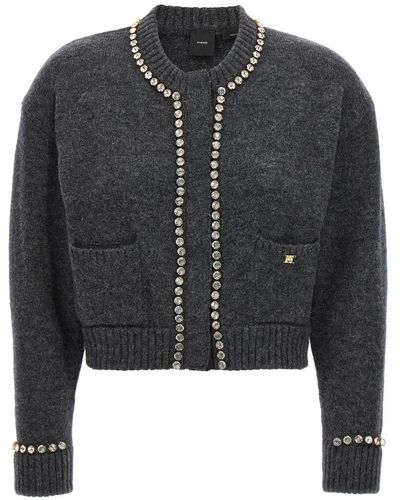 PINKO Cropped lurex Monogram sweater, Twinset Azurblau Damen