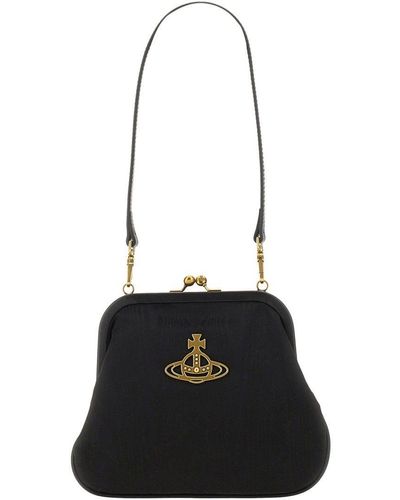 Vivienne Westwood Vivienne's Orb Plaque Clutch Bag - Black