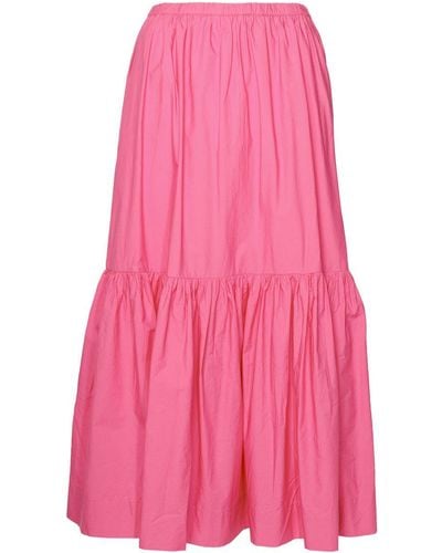 Ganni Fuchsia Cotton Skirt - Pink