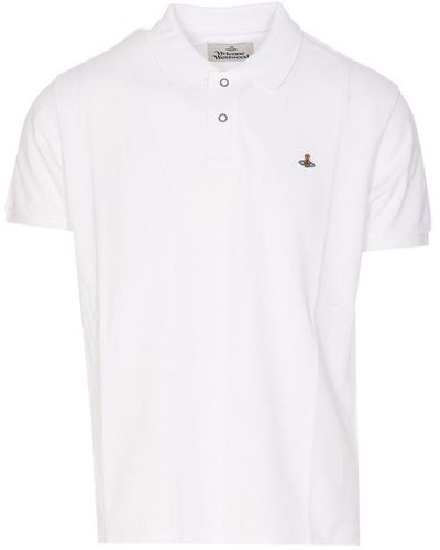 Vivienne Westwood White Cotton Orb Polo Shirt