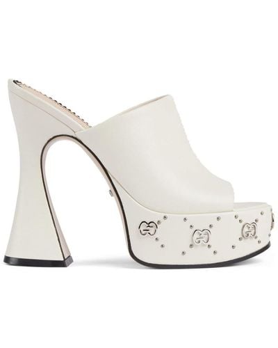 Gucci Janaya Platform Slide Sandals Shoes - White