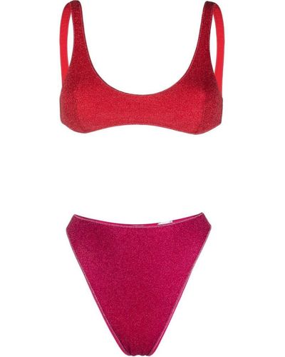 Oséree Glitter-embellished Bikini Set - Red