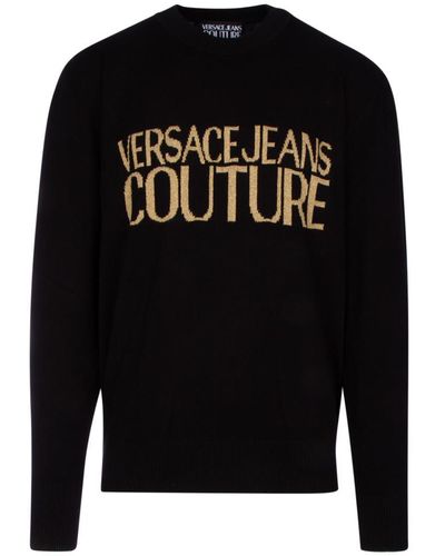 Versace Crewneck Knitted Sweater - Black