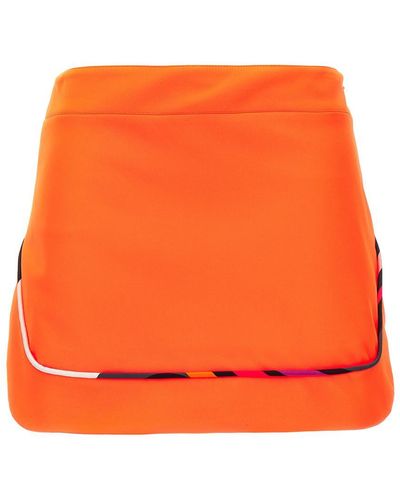 Emilio Pucci Contrasting Piping Neon Skirt Skirts - Orange