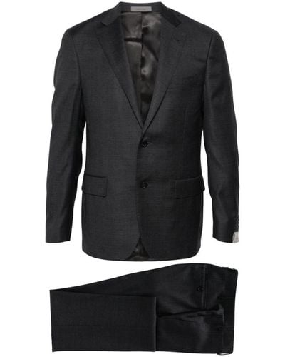 Corneliani Single-breasted Wool Suit - Black