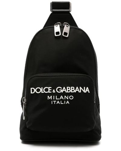 Dolce & Gabbana Logo-appliqué Zipped Backpack - Black