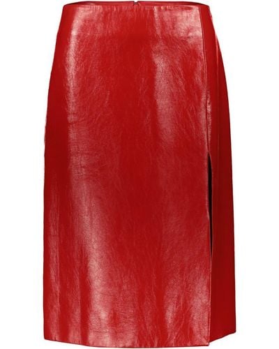 Balenciaga Leather Skirt Clothing - Red