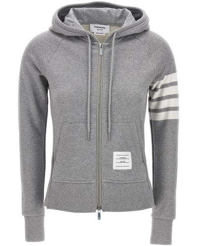 Thom Browne Logo Hoodie Sweatshirt - Gray