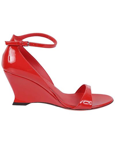 Ferragamo Patent Leather Open-toe Sandals - Red