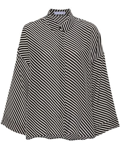 Faithfull The Brand Amici Striped Silk Shirt - Grey