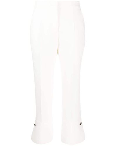MSGM Cropped-leg Flared Trousers - White