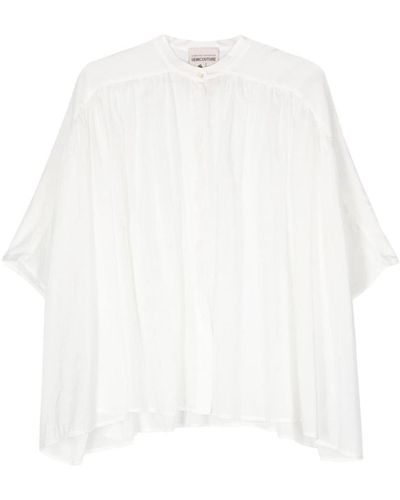 Semicouture Crystin Cotton And Silk Blend Shirt - White