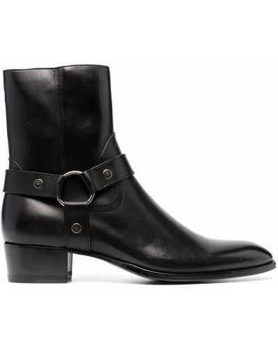 Saint Laurent Men Wyatt 60 Jodhpur Boots - Black