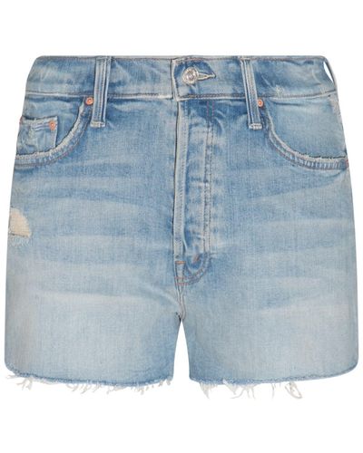 Mother True Confession Denim Tomcat Shorts - Blue