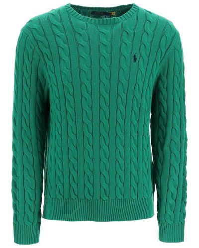 Polo Ralph Lauren Cable Knit Cotton Sweater - Green