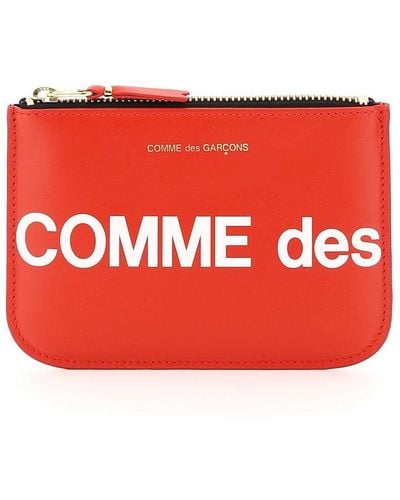 Comme des Garçons Comme Des Garcons Wallet Pouch With Huge Logo - Red