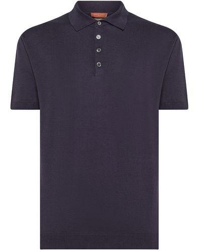 Daniele Fiesoli Short-Sleeved Cotton Polo Shirt - Blue