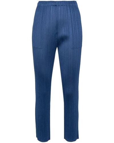 Pleats Please Issey Miyake Pleated Trousers - Blue