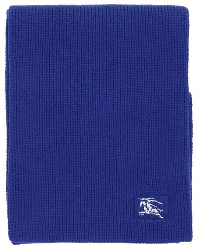 Burberry Ribbed Cashmere Scarf Scarves - Blue
