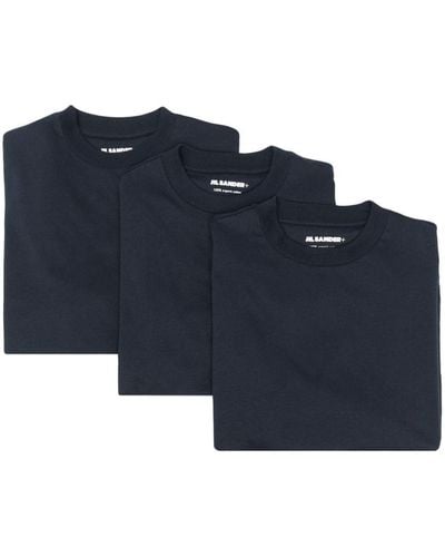 Jil Sander 3-pack Logo Organic Cotton T-shirt - Blue