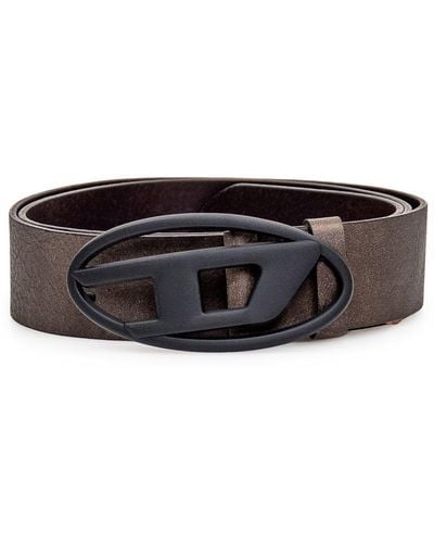 DIESEL Leather Belt - Grey